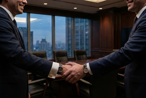 Reunión de trabajo entre consultores y equipo directivo